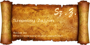 Szepessy Zajzon névjegykártya